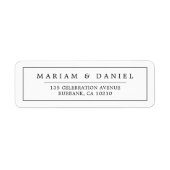 Elegante rand zwart minimalistisch retouradres etiket (Voorkant)