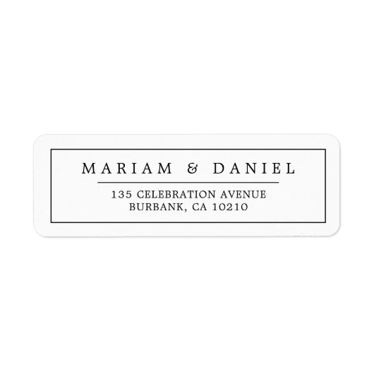 Elegante rand zwart minimalistisch retouradres etiket (Voorkant)