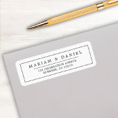 Elegante rand zwart minimalistisch retouradres etiket