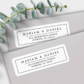 Elegante rand zwart minimalistisch retouradres etiket