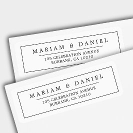Elegante Rand Zwarte Minimalistische Retouradres Etiket