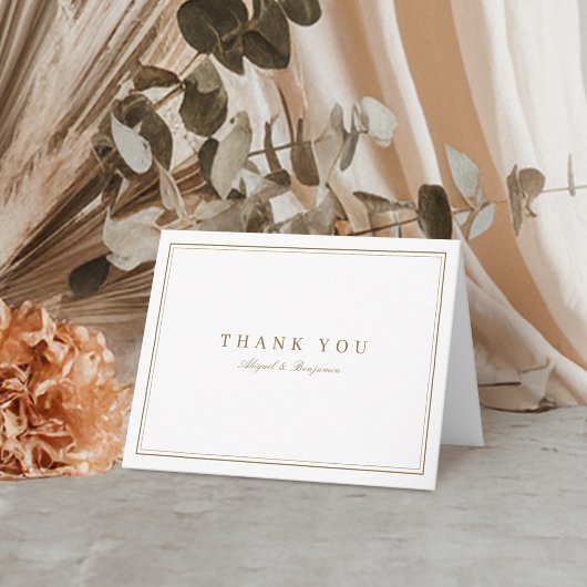 Elegante randen goud klassiek minimalistisch bedankkaart