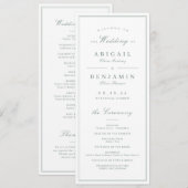 Elegante randen salie minimalistisch trouwprogramm programmakaart (Voorkant / Achterkant)