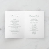 Elegante randen saliegroen minimalistische bruilof programma (Binnen)