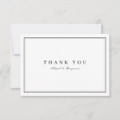 Elegante randen zwart wit minimalistisch dank u bedankkaart (Voorkant)