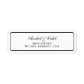 Elegante randframe trouw retouradres etiket (Voorkant)