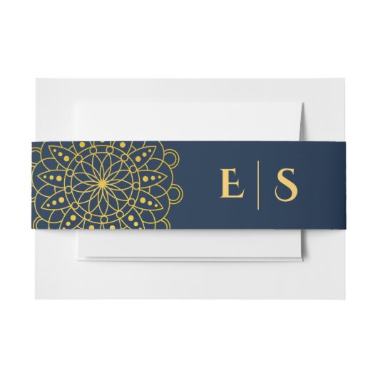 Elegante Rangoli Indiase bruiloft Uitnodigingen Wikkel (Voorkant Voorbeeld)