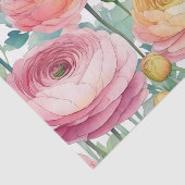 Elegante Ranunculus Bloemen in zachte tinten Tissuepapier (Detail)