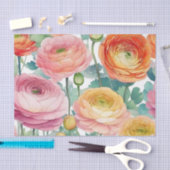 Elegante Ranunculus Bloemen in zachte tinten Tissuepapier (Craft)