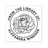 Elegante Ranunculus Bloom Library Boeknaam Zelfinktende Stempel (Design)