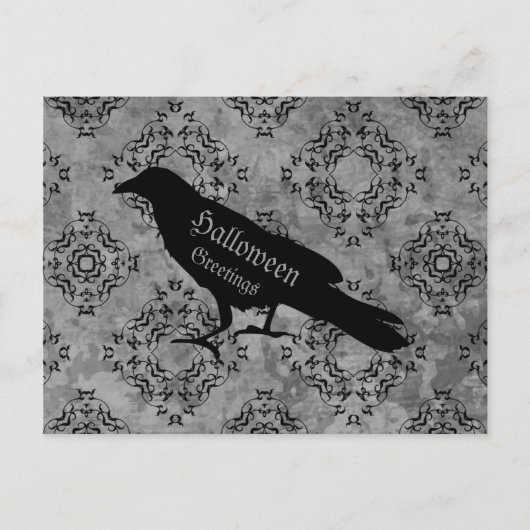 Elegante raven groeten briefkaart (Voorkant)