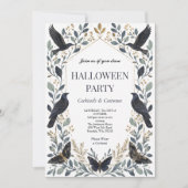 Elegante Raven Halloween-feest Kaart (Voorkant)