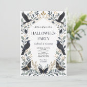 Elegante Raven Halloween-feest Kaart (Staand voorkant)