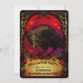 Elegante Raven Halloween Party Uitnodiging (Voorkant)