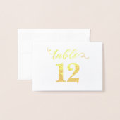 Elegante REAL FOLIE Gouden Trouwtafel Nummers Klei Folie Kaarten (Met envelop)