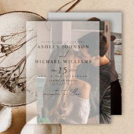 Elegante Real Vellum Overlay Modern 2 foto bruilof Kaart