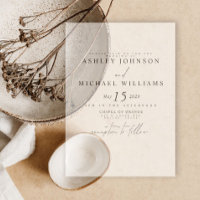 Elegante Real Vellum Overlay Modern Script Wedding