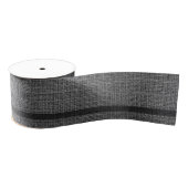 Elegante Realistische Burlap Rustieke Grijze Houts Grosgrain Lint (Spoel)