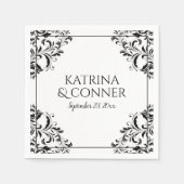 Elegante receptie servetten | Nadine (Black) 2 (Voorkant)