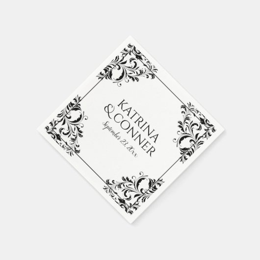 Elegante receptie servetten | Nadine (Black) 2 (Hoek)