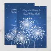 Elegante receptie Summer Sparkle saffierblauw Kaart (Voorkant / Achterkant)