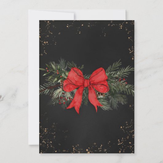 Elegante Red Bow Adult Company Kerstfeest Kaart (Achterkant)