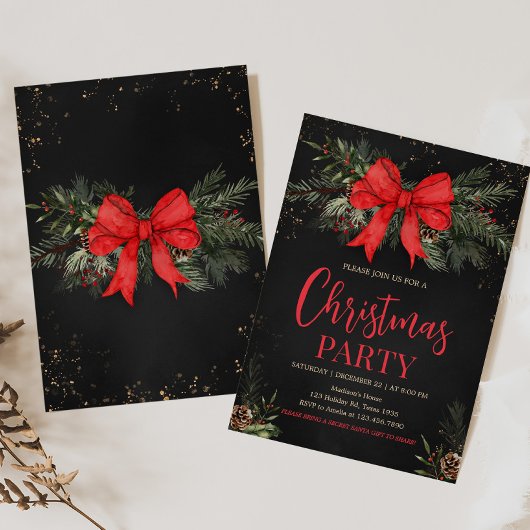 Elegante Red Bow Adult Company Kerstfeest Kaart