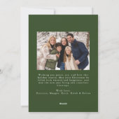 Elegante Red Bow Greenery Garland Cream 2 Foto Feestdagenkaart (Achterkant)