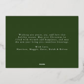 Elegante Red Bow Greenery Garland Foto Folie Feestdagenkaart (Achterkant)