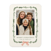 Elegante Red Bow Greenery Garland Vakantiefoto Magneet (Verticaal)