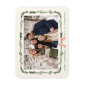 Elegante Red Bow Greenery Garland Vakantiefoto Magneet (Verticaal)