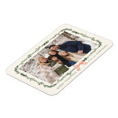 Elegante Red Bow Greenery Garland Vakantiefoto Magneet (Linkerzijde)