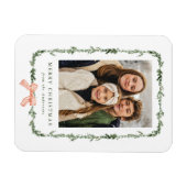 Elegante Red Bow Greenery Garland Vakantiefoto Magneet (Horizontaal)