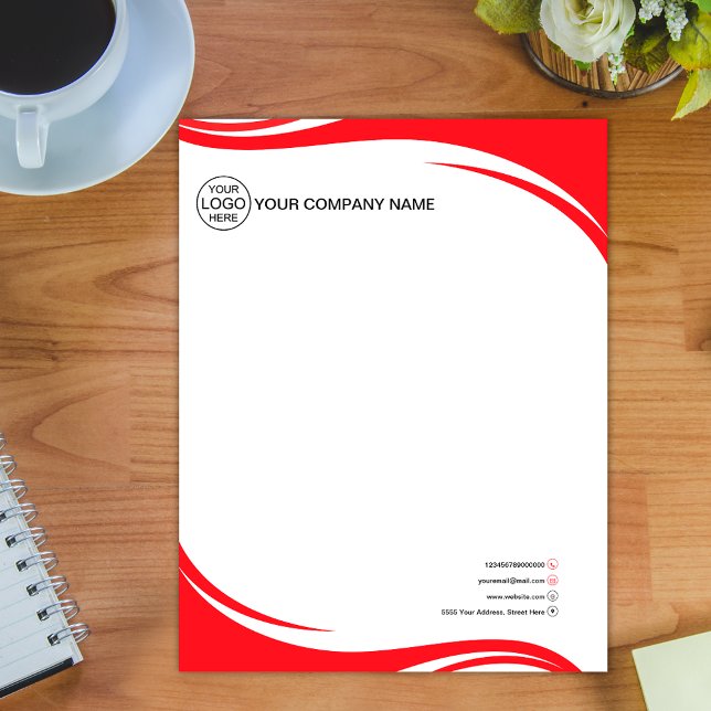 Elegante Red Business logo Briefhoofd (Creator heeft geüpload)