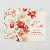 Elegante Red Cattleya Orchids bruiloft Save the Da Save The Date (Voorkant / Achterkant)