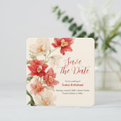 Elegante Red Cattleya Orchids bruiloft Save the Da Save The Date (Staand voorkant)