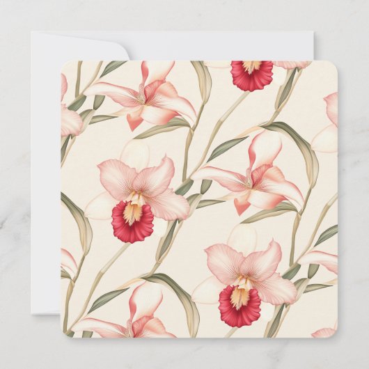 Elegante Red Cattleya Orchids bruiloft Save the Da Save The Date (Achterkant)