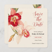 Elegante Red Cattleya Orchids bruiloft Save the Da Save The Date (Voorkant / Achterkant)