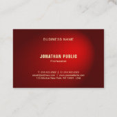 Elegante Red Damask Premium Silk Finish Sjabloon Visitekaartje (Achterkant)