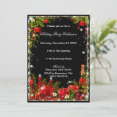 Elegante Red Eat Drink Be Merry Christmas Party Kaart (Staand voorkant)