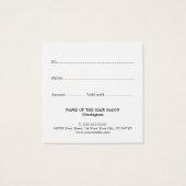 Elegante Red Faux Gold Bold Salon Vierkante Visitekaartjes (Achterkant)