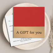 Elegante Red Faux Gold Bold Salon Vierkante Visitekaartjes