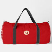 Elegante Red Gingham Monogrammed Fitness Gym Plunjezak (Voorkant)