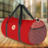 Elegante Red Gingham Monogrammed Fitness Gym Plunjezak