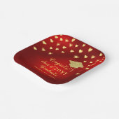 Elegante Red Gold Congrats Klasse van 2025 Afstude Papieren Bordje (Gebogen)