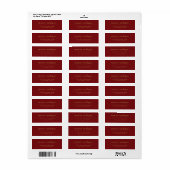 Elegante Red Gold minimalistische scriptnaam Etiket (Full Sheet)