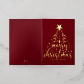 Elegante Red Gold Typography Kerst Kaart (Buiten Laag)