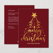 Elegante Red Gold Typography Kerst Kaart (Voorkant / Achterkant)