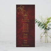 Elegante Red Gold Wedding Menu Rack Kaart (Staand voorkant)
