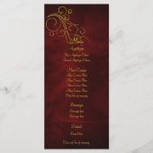 Elegante Red Gold Wedding Menu Rack Kaart (Voorkant)